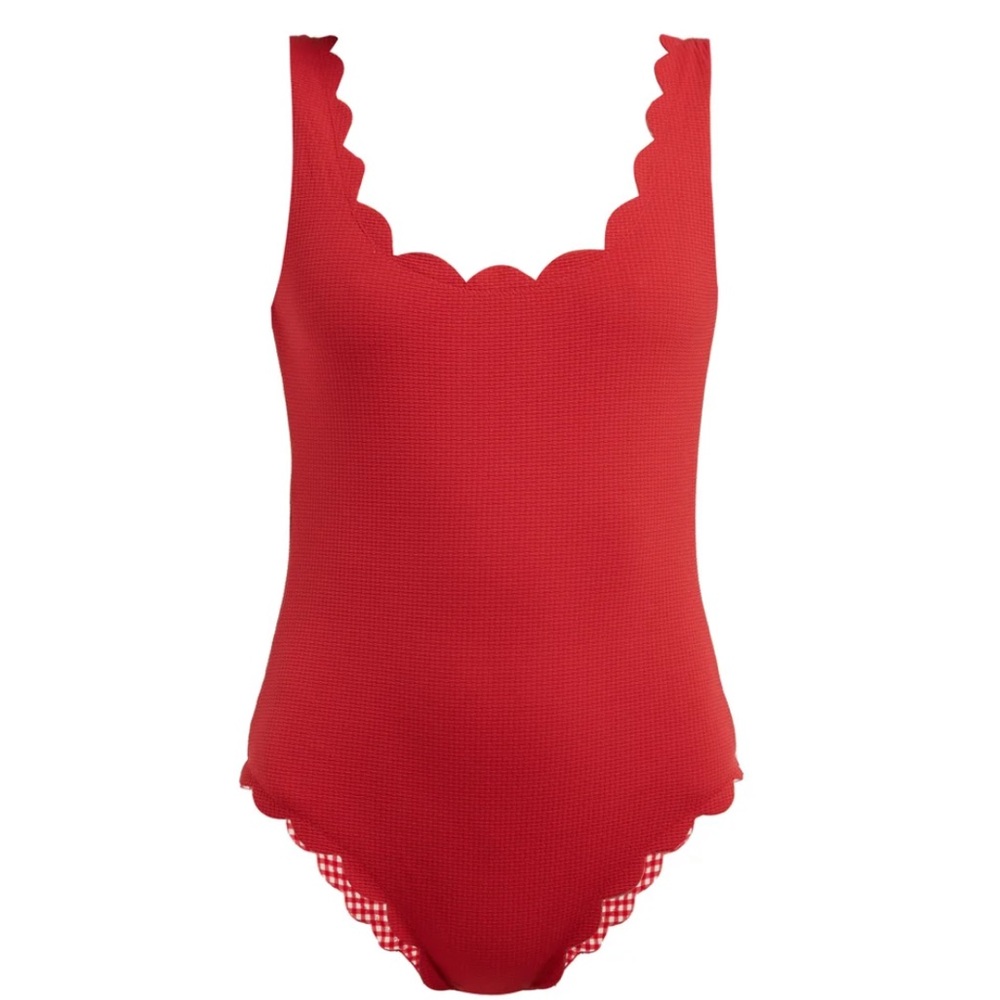 Marysia Swim Scarlet Scallop-Edge One-Piece Swimsuit